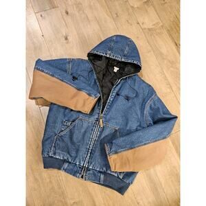 Gempler's Vintage Chore Jacket L Denim Blue Lined Workwear Barn Grunge 90s LN